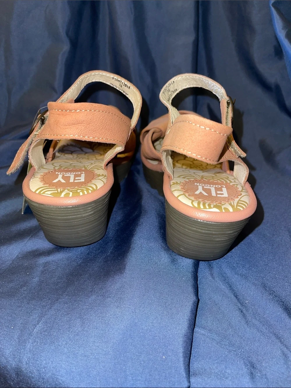 FLY London Women's Rose Crisscross Leather Wedge Sandals